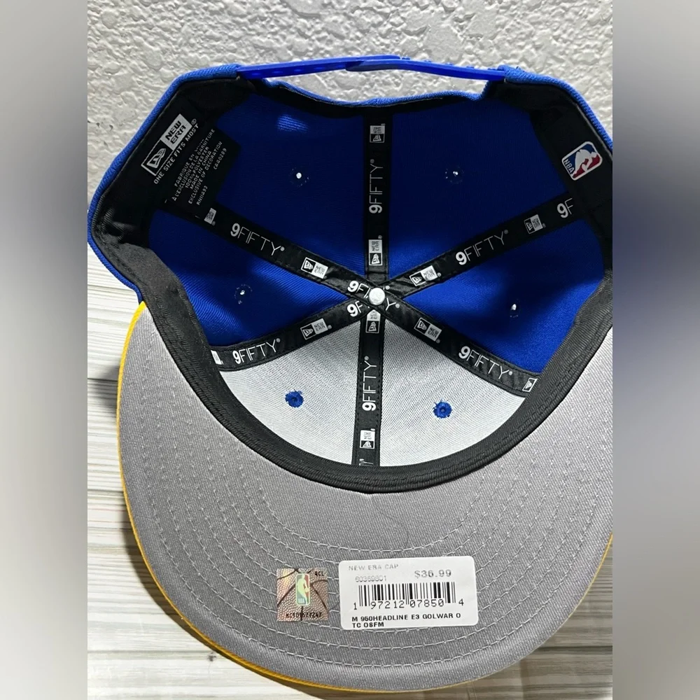 New Era Adult Golden State Warriors 9FIFTY Adjustable Snapback Hat one size blue
